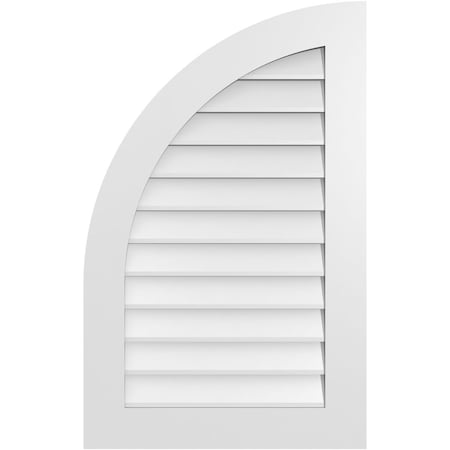 Ekena Millwork Quarter Round Top Left Surface Mount PVC Gable Vent w/ 3-1/2"W x 1"P Standard Frame, 24"W x 38"H GVPQL24X3801SN